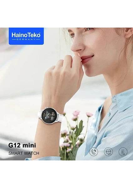 G12 mini amoled yuvarlak ekranlı 3 kordonlu kadınlara özel akıllı saat - A2P - KolayMagza
