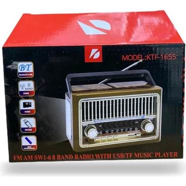 Ktf 1655 fm am radio usb hafıza destekli bluetooth hoperlör - H1F - KolayMagza