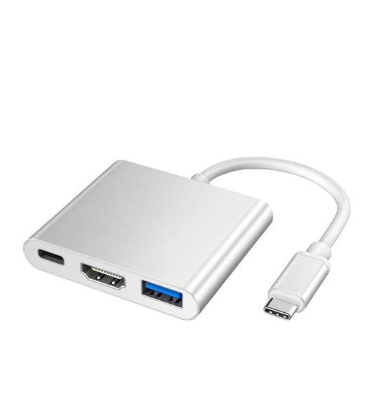 TYPE-C - HDMI Üçü Bir Arada 4K Adaptör Kablosu – Type-C'den HDMI ve USB'ye Dönüştürücü