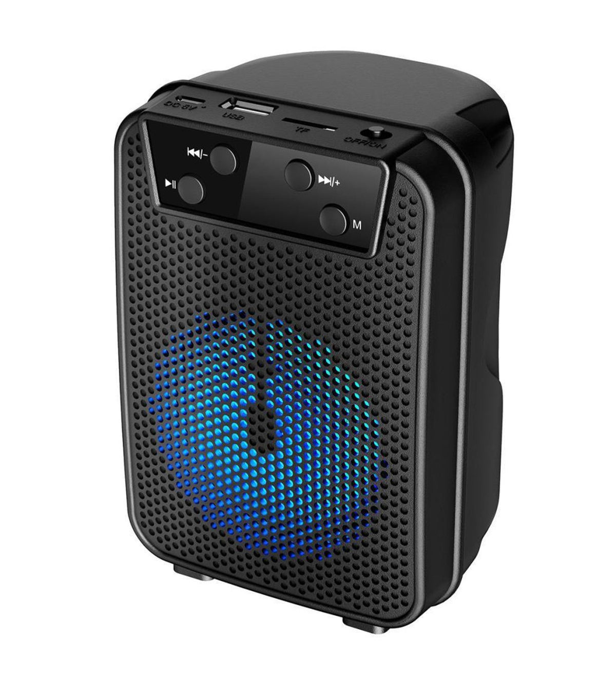 GTS-1345 3 inç Şarj Edilebilir Kablosuz Bluetooth Hoparlör - FM Radyo, USB ve Micro SD Girişli Taşınabilir Işıklı Speaker CARBON