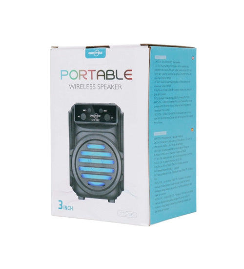 GTS-1961 RGB LED Işıklı Taşınabilir Kablosuz Bluetooth Hoparlör - FM Radyo / USB / SD Kart Destekli 3" Mini Speaker TORİMA