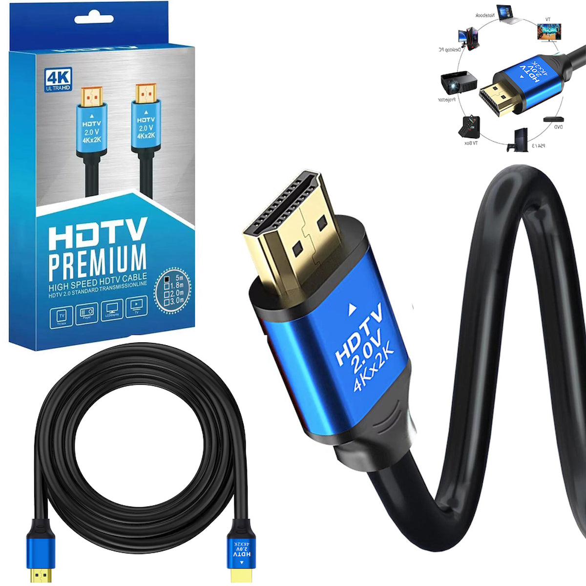 Premium Ultra HD 4K HDMI Kablo 2.0v Yüksek Hızlı Altın Uçlu AKPA
