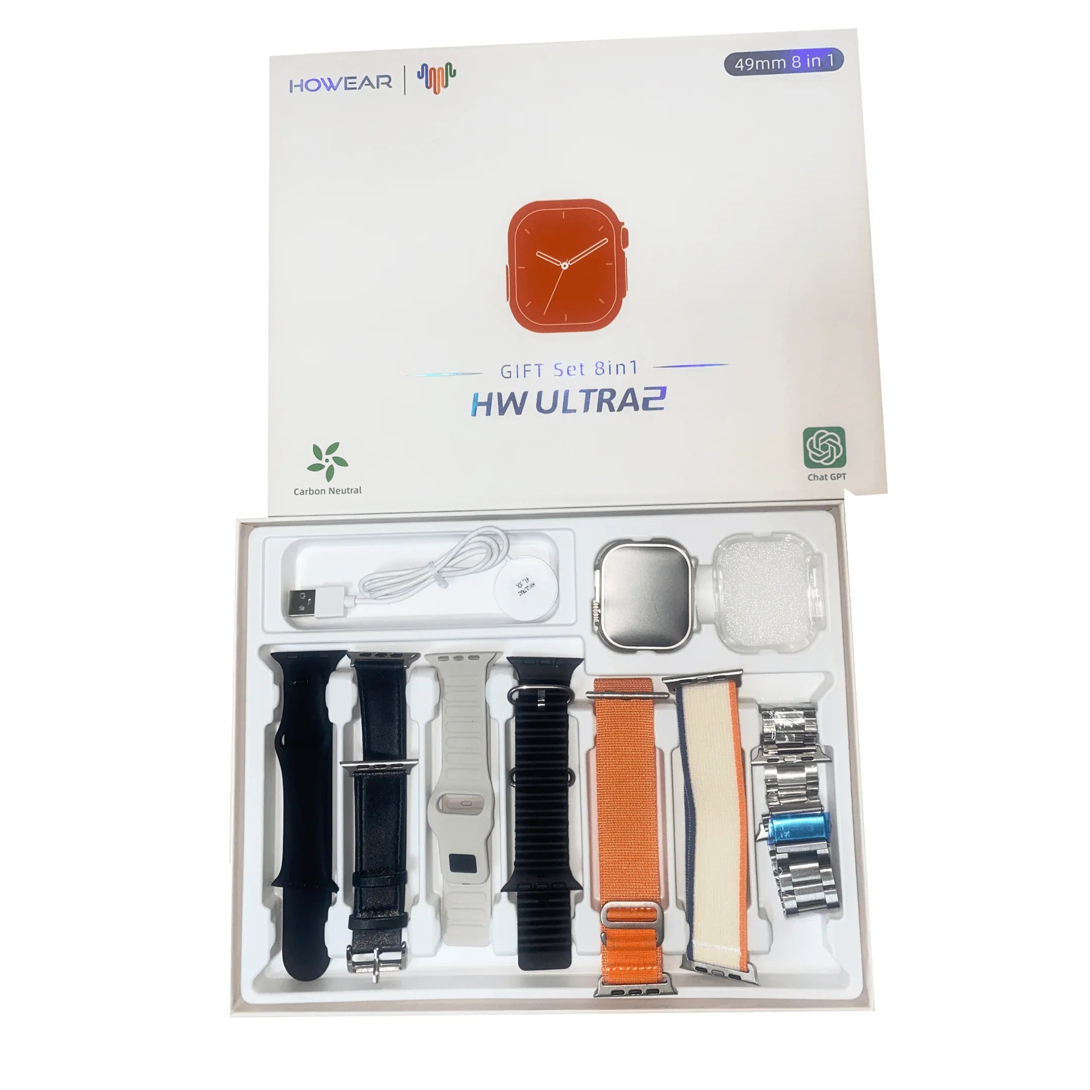 HW ultra2 49mm 7 kordonlu ve kılıflı yapay zeka destekli ios android uyumlu akıllı saat - A2R - KolayMagza KM Technology