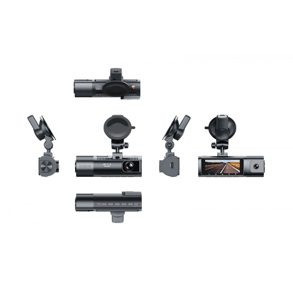 K17 ARAÇ İÇİ kamera EKRANLI 4K UHD ÖN-ARKA-İÇ KAMERA Gece Görüş, Çift Lens Dashcam Kayıt - G6R - KolayMagza