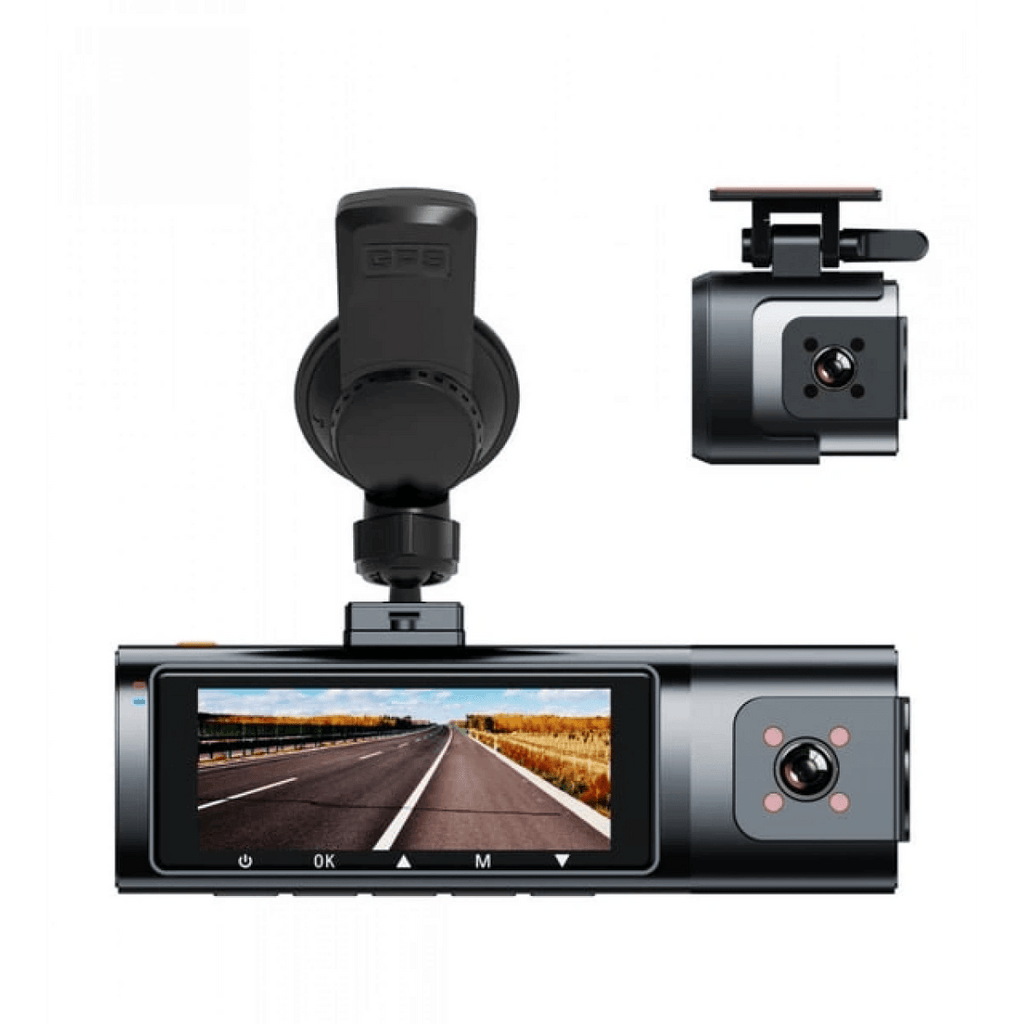 K17 ARAÇ İÇİ kamera EKRANLI 4K UHD ÖN-ARKA-İÇ KAMERA Gece Görüş, Çift Lens Dashcam Kayıt - G6R - KolayMagza