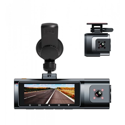 K17 ARAÇ İÇİ kamera EKRANLI 4K UHD ÖN-ARKA-İÇ KAMERA Gece Görüş, Çift Lens Dashcam Kayıt - G6R