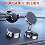 Magnetic foldable metal car phone holder | Dashboard mountable, adjustable angle, compatible with all phones h500