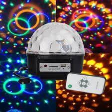 كرة ديسكو ضوئية مُتحكم بها عن بُعد (كرة سحرية بإضاءة LED وموسيقى MP3) مكبر صوت بلوتوث يدعم ذاكرة USB وبطاقة SD