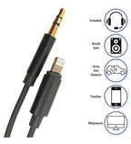 Lightning 3.5mm aux dönüştürücü 1m ses kablosu - D1C - KolayMagza