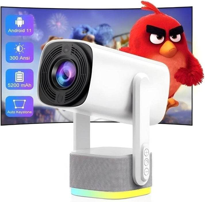 K2 Kablosuz Projektör Ultra HD, 4 Saat Şarj Kapasitesi, 300 ANSI, Wifi 6, Bluetooth 5.2, Android 11 - G5P - KolayMagza