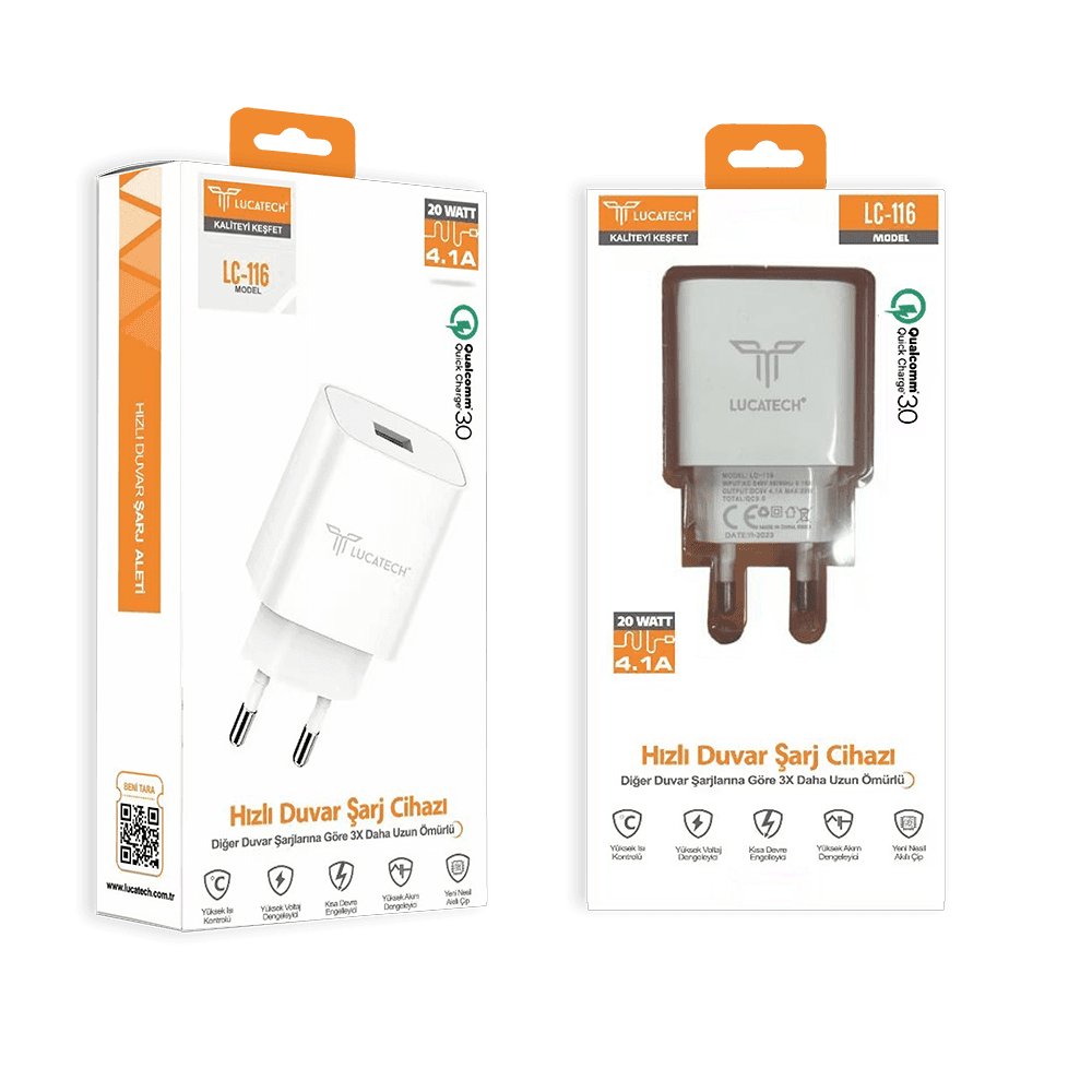 Lc-116 usb çıkışlı şarj başlık 4,1a - S1İA - KolayMagza