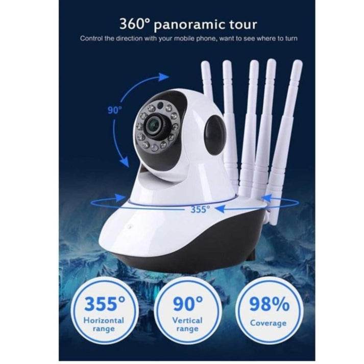 LF-Q6 5 antenli HD 360 derece döner wifi ip kamera - G5K - KolayMagza