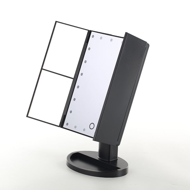 21 LED adjustable illuminated tabletop makeup mirror 1x 2x 3x magnifying touch screen - G3U