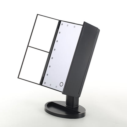 21 LED adjustable illuminated tabletop makeup mirror 1x 2x 3x magnifying touch screen - G3U