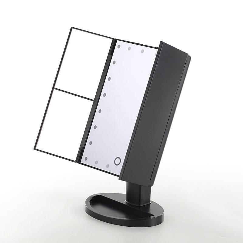 مرآة مكياج سطح المكتب قابلة للتعديل بـ 21 ضوء LED، 1x 2x 3x مكبر شاشة لمس