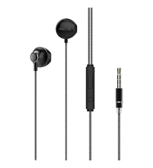 Lh-317 jak girişli metal başlıklı mikrofonlu ses kontrol düğümeli kablolu kulaklık