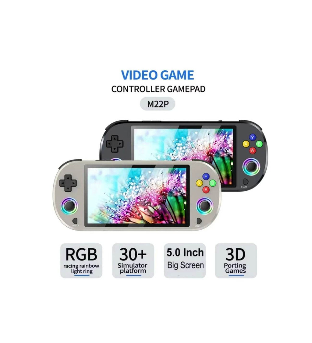 Sjgam M22 Pro Retro Oyun Konsolu 5.0 ''ıps Ekran Dahili 20000+ Oyun Emülatörleri Rgb LED Joystick - G6M - KolayMagza