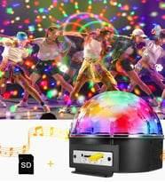 Disco topu kumandalı ışık (mp3 led magic ball) usb sd kart hafıza destekli bluetooth hoperlör - H1A - KolayMagza KM Technology