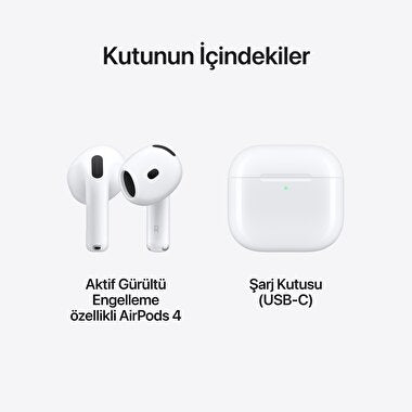 Aple airpods 4.nesil anc aktif gürültü engellemeli ios android uyumlu bluetooth kulaklık - B2N - KolayMagza