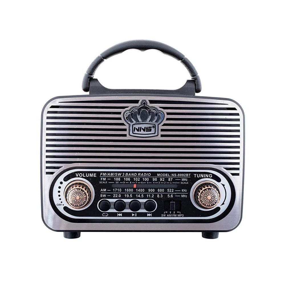 Nns ns-8092BT nostajli radyo retro wirless bluetooth hoparlör tws usb/tf destekli şarj edilebilir 18650 mah hoparlör - H3L - KolayMagza