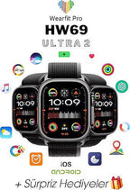 Hw69 ulta2 49mm 2,1 inç amoled ekranlı ios android uyumlu akıllı saat - A3B - KolayMagza KM Technology