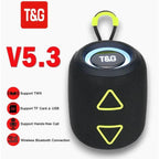 Tg-655 taşınabilir rgb led ışıklı sd kart usb hafıza aux destekli 5w 1200mah 5.3v fm radyolu bluetooth hoperlör - H1L - KolayMagza KM Technology