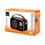 M4 Retro Nostaljik Tasarım Bluetooth Hoparlör - Taşınabilir Kablosuz Speaker KolayMagza KM Technology - Toptan Telefon Aksesuarları