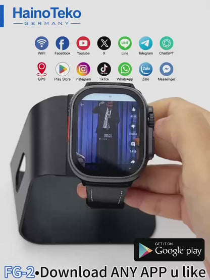 Haino Teko Germany FG-2 5G SIM Internet and Social Media Supported Camera Android Software 49mm Smart Watch - A2N