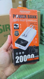 مؤشر دعم الشحن السريع 22.5 واط 20000 مللي أمبير في الساعة مع كابل Lightning من النوع C ومخرج USB من النوع C وبنك الطاقة apw13 - P2D