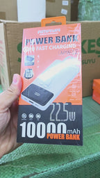 مؤشر دعم الشحن السريع PD بقوة 22.5 واط وسعة 10000 مللي أمبير في الساعة مع كابل Lightning من النوع C ومخرج USB APW12 - P2A