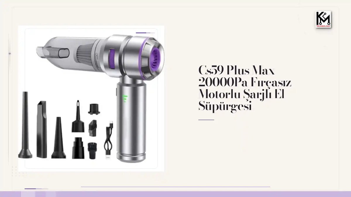 Cs59 Plus Max 20000Pa Fır&ccedil;asız Motorlu Şarjlı El S&uuml;p&uuml;rgesi by@Outfy