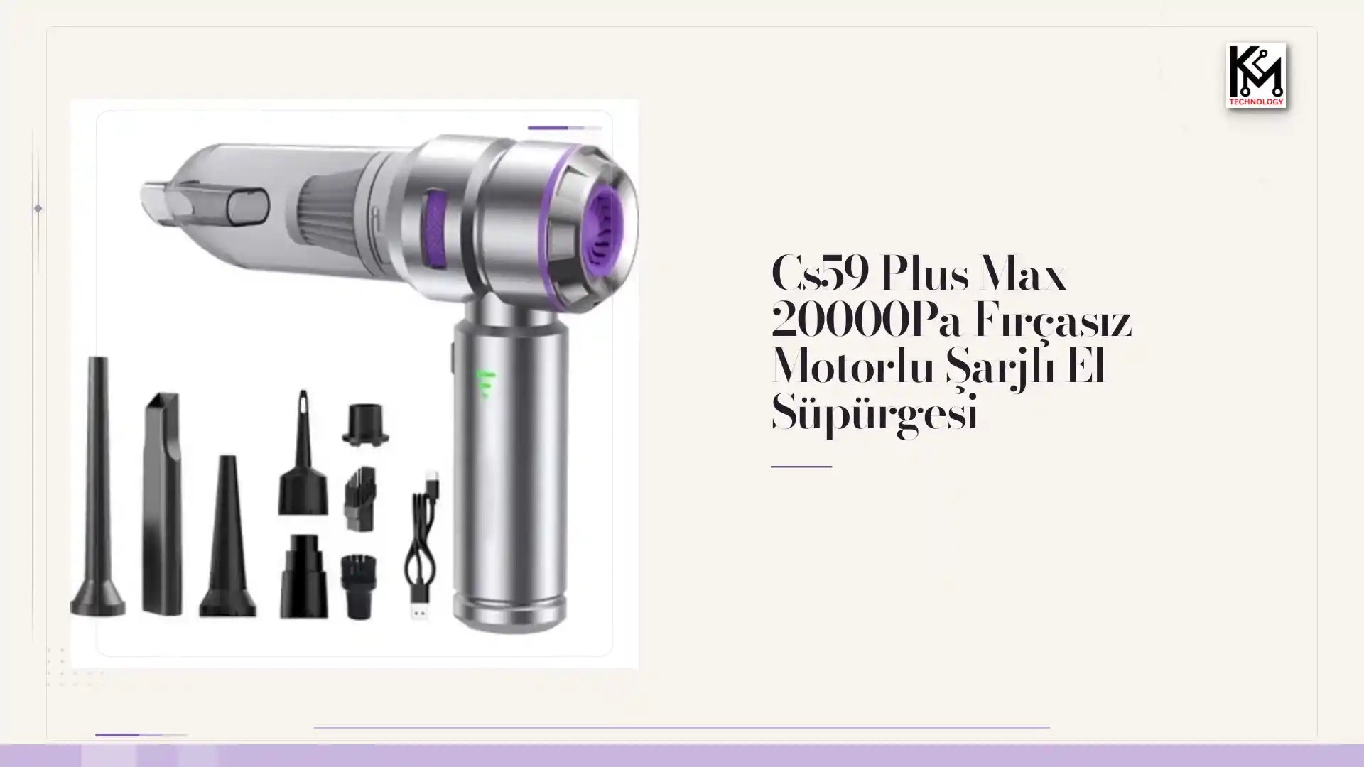 Cs59 Plus Max 20000Pa Fır&ccedil;asız Motorlu Şarjlı El S&uuml;p&uuml;rgesi by@Outfy