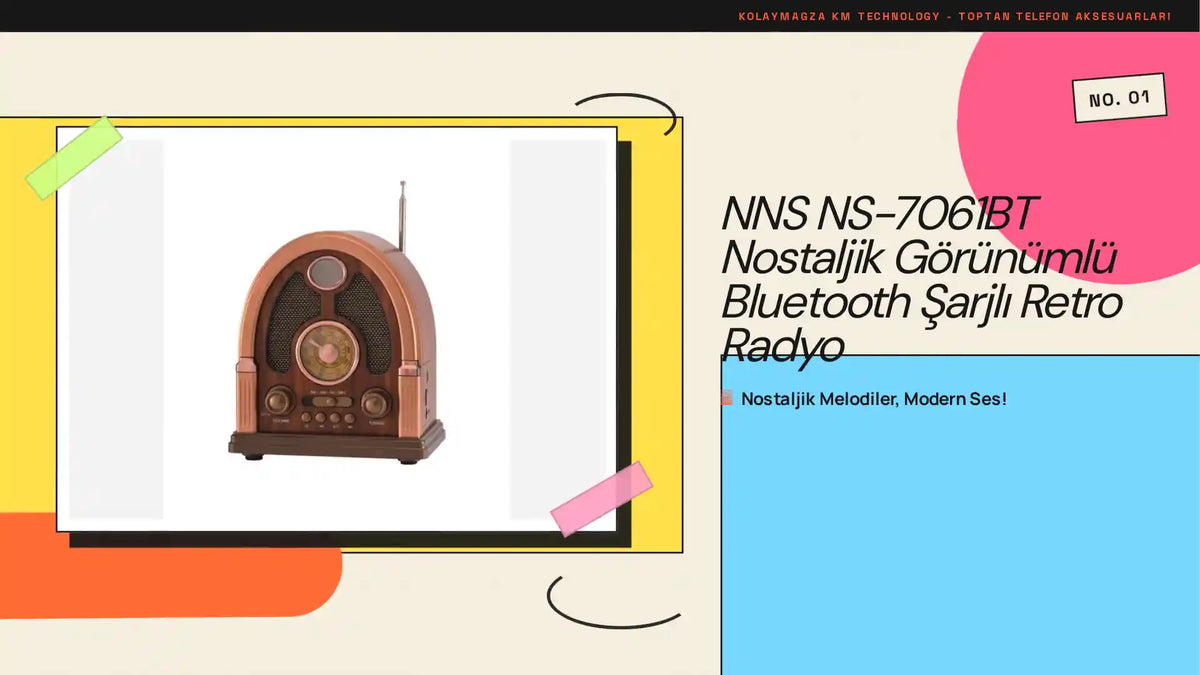 NNS NS-7061BT Nostaljik G&ouml;r&uuml;n&uuml;ml&uuml; Bluetooth Şarjlı Retro Radyo by@Outfy