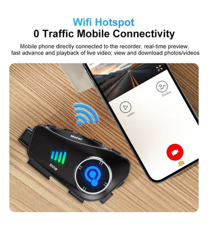 Q28 1080P kameralı Intercom +32GB SD Kartlı Bluetooth Motorsiklet Kask Kulaklığı İnterkom su geçirmez - G6O