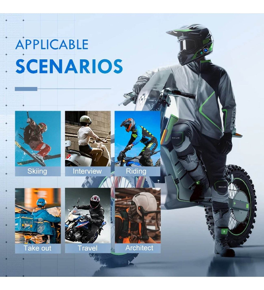 Q28 1080P kameralı Intercom +32GB SD Kartlı Bluetooth Motorsiklet Kask Kulaklığı İnterkom su geçirmez - G6O - KolayMagza