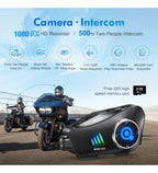 Q28 1080P kameralı Intercom +32GB SD Kartlı Bluetooth Motorsiklet Kask Kulaklığı İnterkom su geçirmez - G6O - KolayMagza