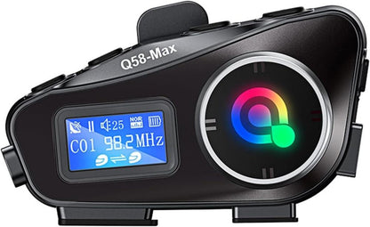 Q58 max fm radyo destekli suya dayanıklı gürültü azaltma özellikli intercom motorcu bluetooth kulaklık