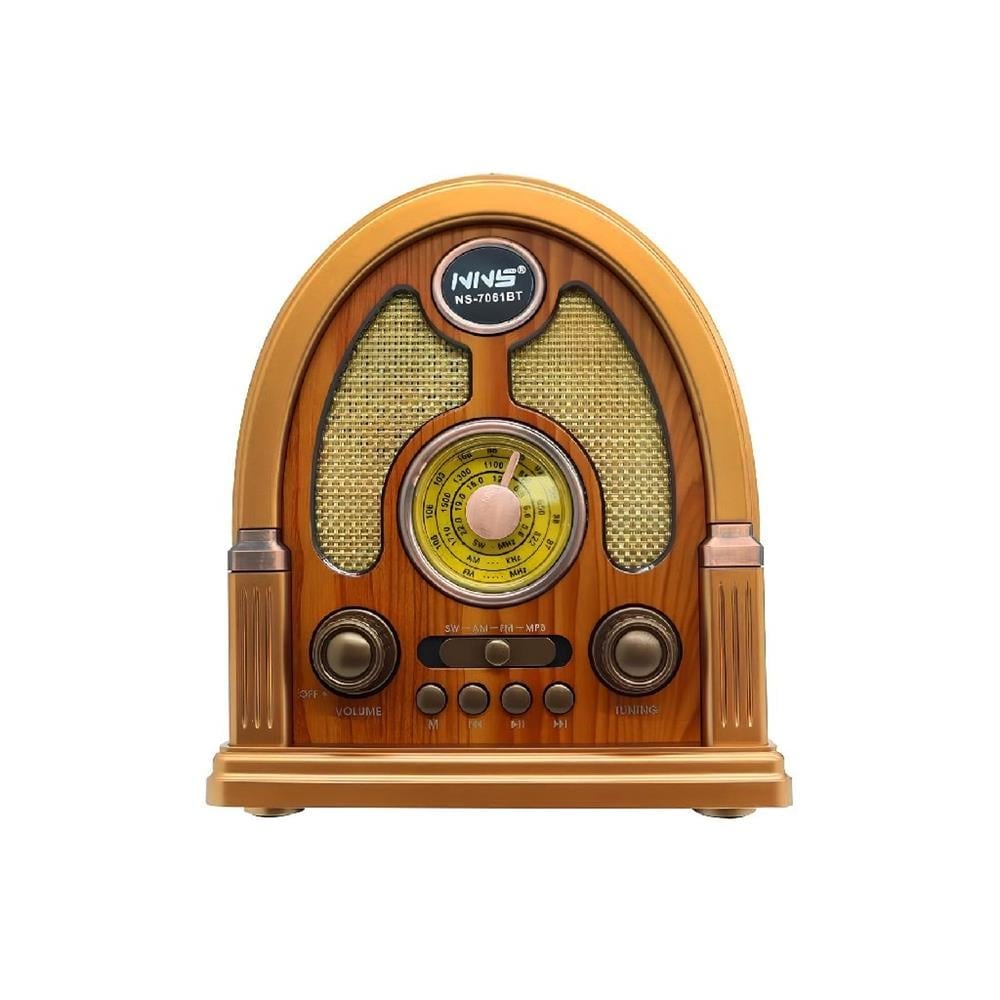 NNS NS-7061BT Nostaljik Görünümlü Bluetooth Şarjlı Retro Radyo Tastech