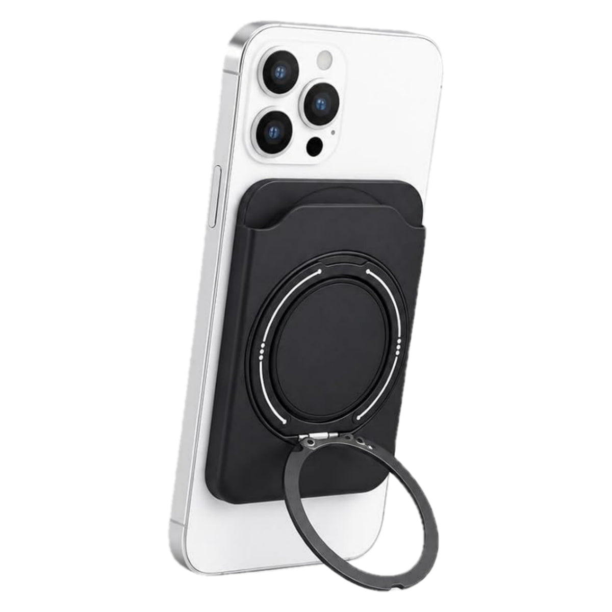 iPhone Uyumlu MagSafe Mıknatıslı Kartlık ve Yüzüklü Stand M47