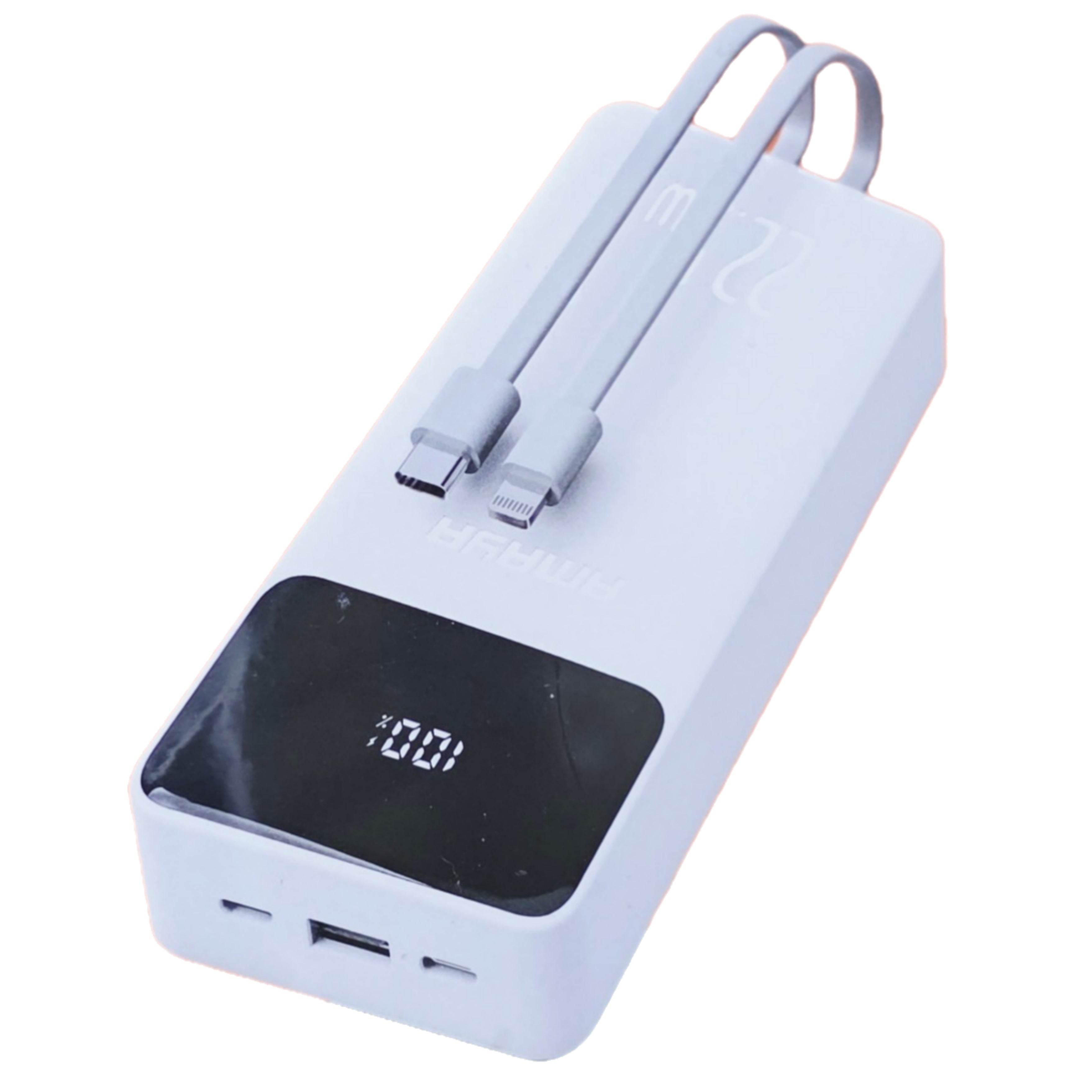 22,5W 20000 mah hızlı şarj destekli göstergeli kendisinden typeC lightning kablolu typeC ve usb çıkışlı powerbank apw13 - P2D - KolayMagza