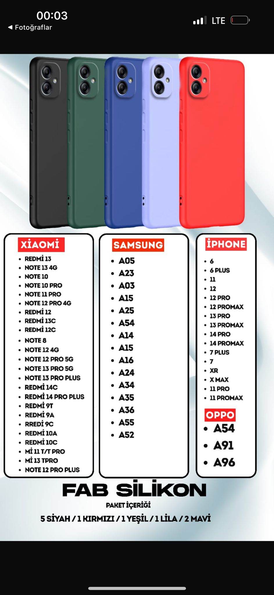 Tüm kılıflar (WhatsApp liste alın) - KolayMagza