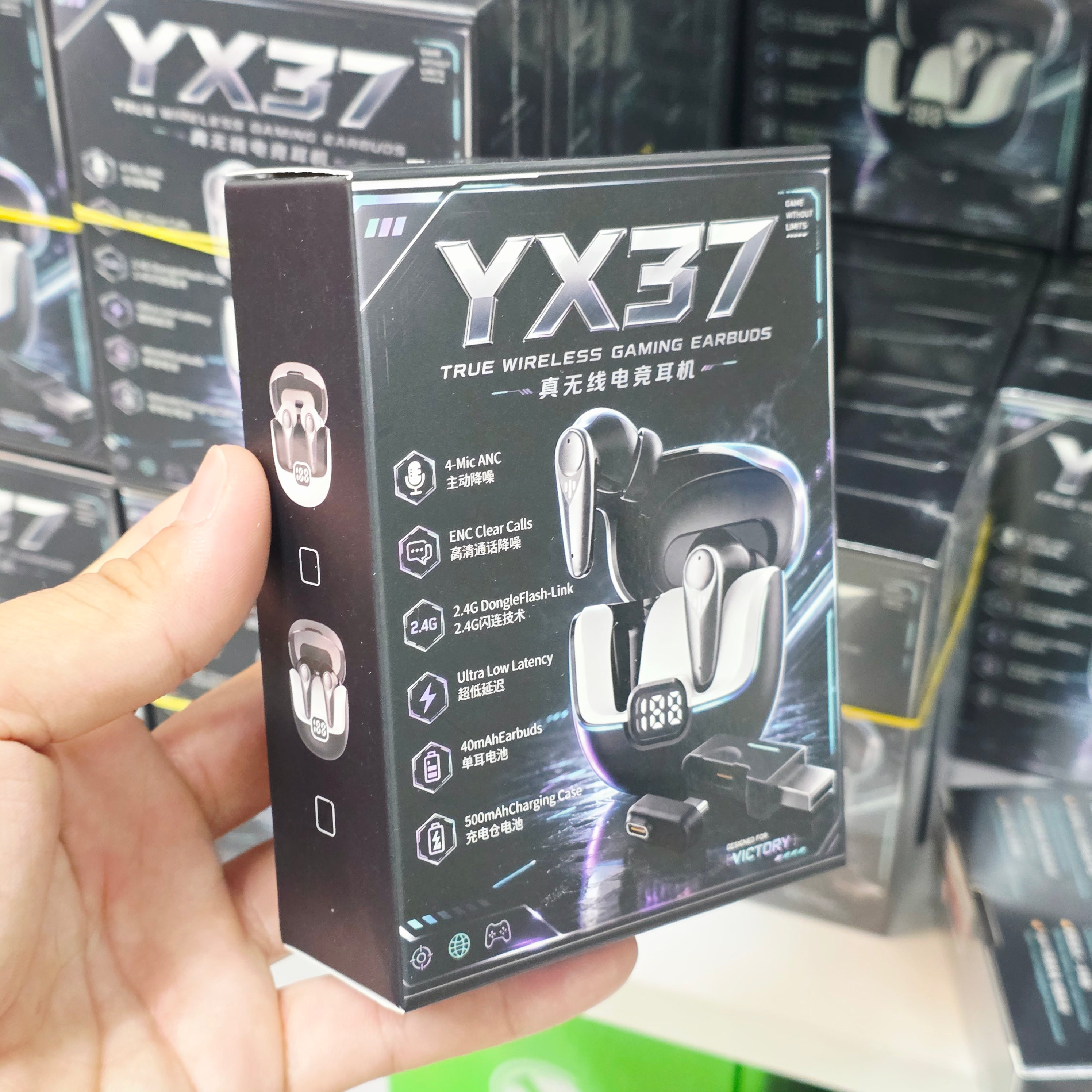 YX37 True Wireless Kablosuz Oyuncu Kulaklığı - Ultra Düşük Gecikme, 4-Mikrofon ANC & ENC, 2.4G Dongle Destekli Bluetooth Kulaklık Alyam