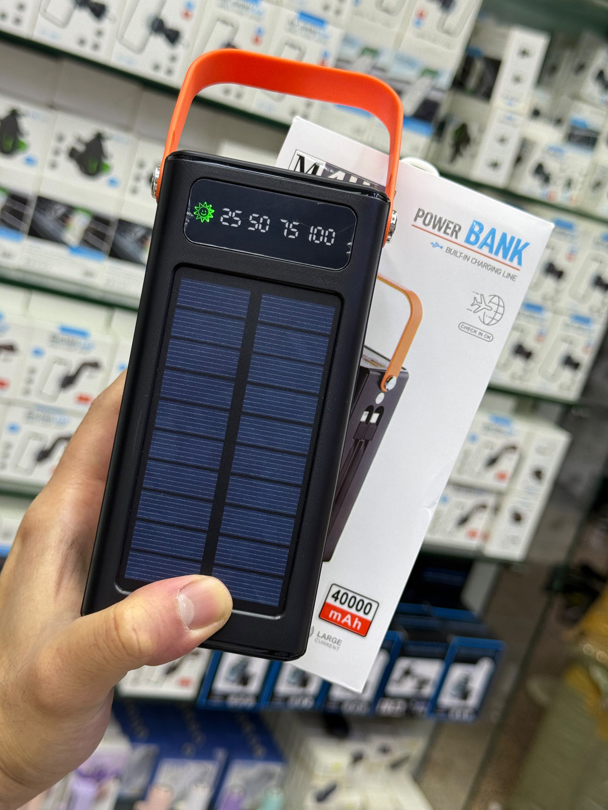 50000 mAh Solar Güneş Enerjili Dahili Kablolar Hızlı Şarj destekli Taşınabilir Powerbank MİLANO