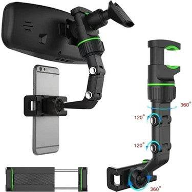 Dikiz aynaya takılan 360 derece ayarlanabilir vakumlu araç içi telefon tutucu re-03 - R1B - KolayMagza