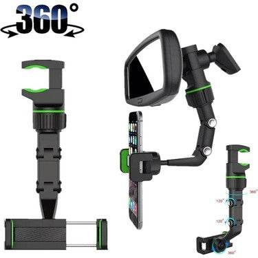 Dikiz aynaya takılan 360 derece ayarlanabilir vakumlu araç içi telefon tutucu re-03 - R1B - KolayMagza