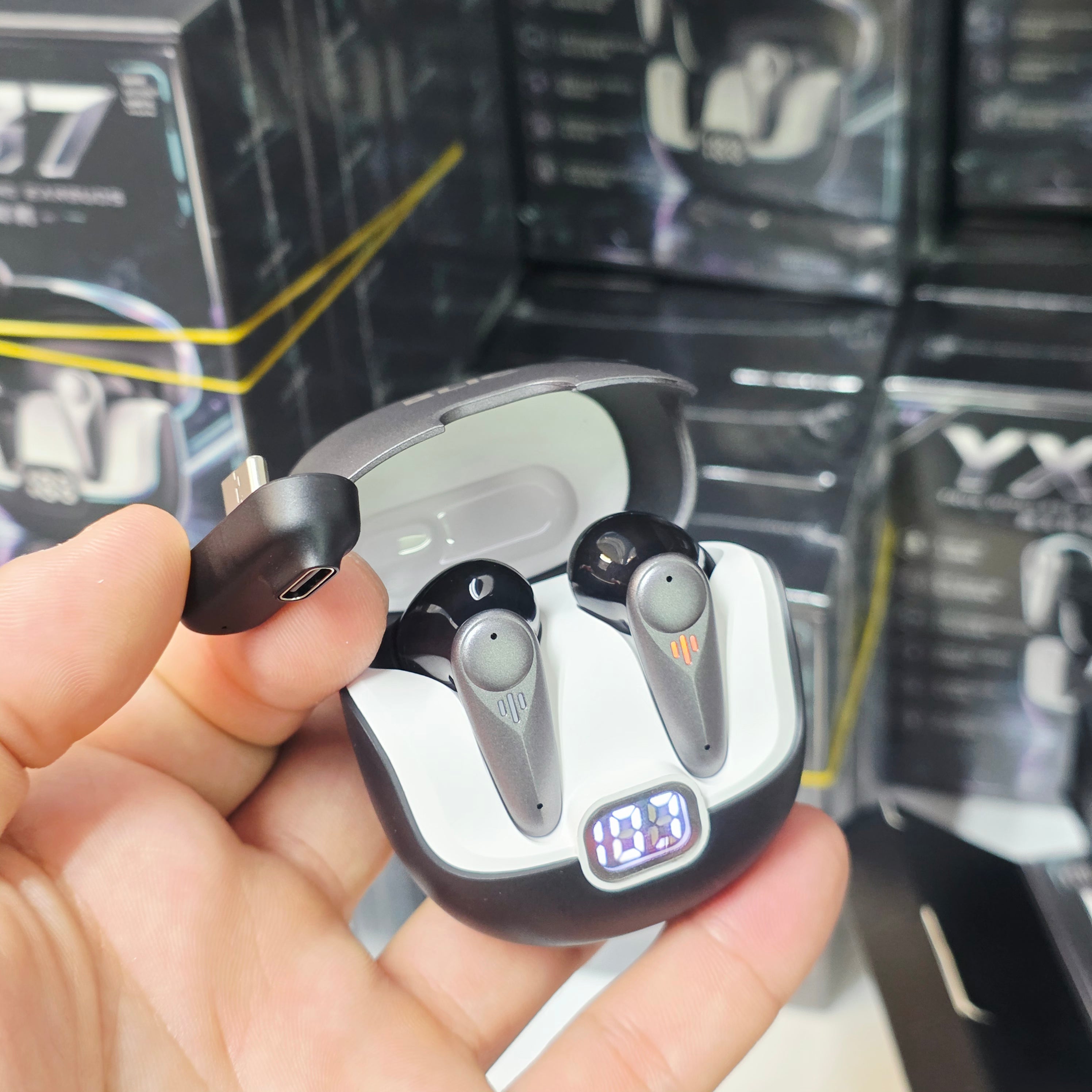 YX37 True Wireless Kablosuz Oyuncu Kulaklığı - Ultra Düşük Gecikme, 4-Mikrofon ANC & ENC, 2.4G Dongle Destekli Bluetooth Kulaklık Alyam