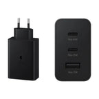 65W PD Üçlü Hızlı Şarj Adaptörü - Super Fast Charging Destekli, 2x Type-C 1x USB-A 3 Portlu Şarj Başlığı (Siyah) ÖZEL