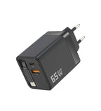65W Uzayabilir Kablolu Super Fast Charger Çift Girişli Hızlı Şarj Cihazı - Güvenli ve Anti-Statik Koruma Adaptörü