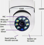 Wifi panorama camera mikrofonlu 360 derece döner led ışıklı gece görüşlü full hd ampul kamera APPEX