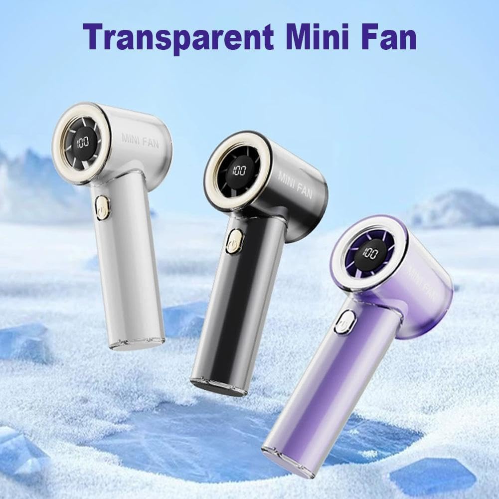 Şeffaf mini el fanı, TypeC şarjlı, 100 hızlı
